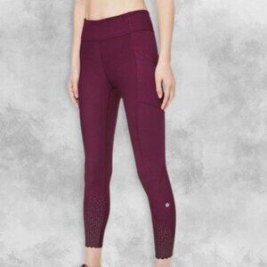 Lululemon Tight Stuff Tight II Capris Leggings 23" Inseam Deep Ruby Women's 4